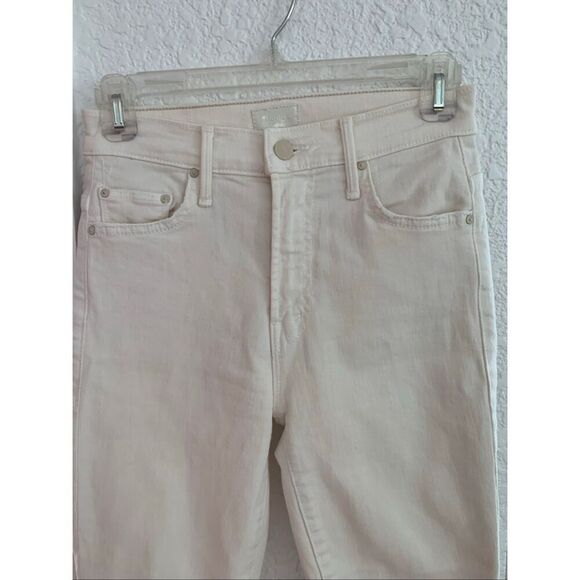 Mother The Insider Crop Step Fray in Cream Puffs Size 25 - Picture 6 of 12